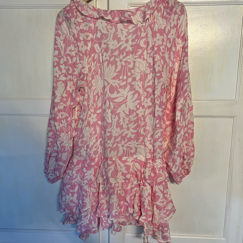 Free People Pink Floral Ruffle Dress - Picture 3 of 3